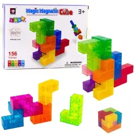 Magnetic Blocks Magic Cube Puzzle 156 Challenge Cards 9 pcs.