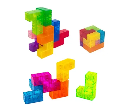 Magnetic Blocks Magic Cube Puzzle 156 Challenge Cards 9 pcs.