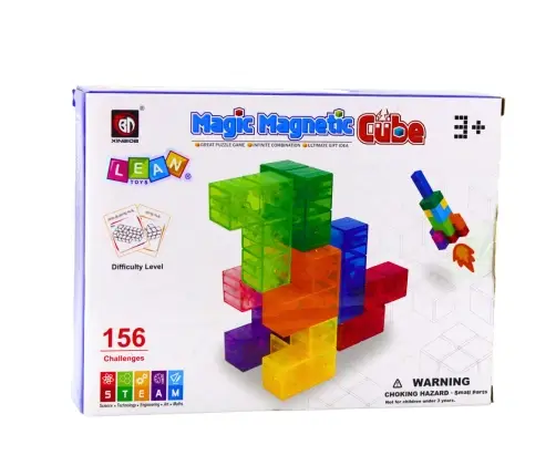 Magnetic Blocks Magic Cube Puzzle 156 Challenge Cards 9 pcs.