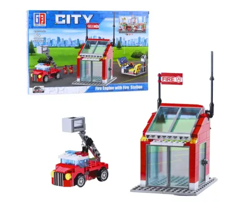 Construction Bricks Base Fire Department Garage 203-210 pcs.