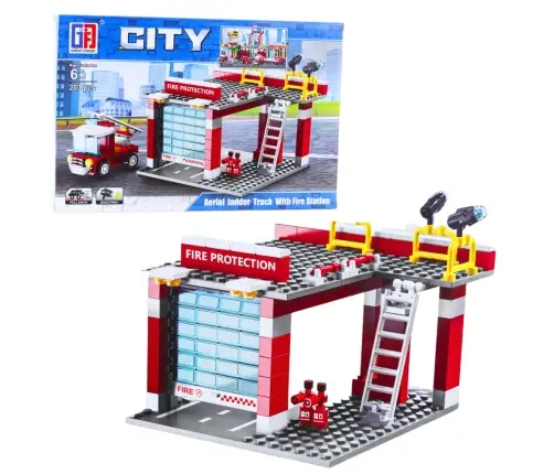 Construction Bricks Base Fire Department Garage 203-210 pcs.