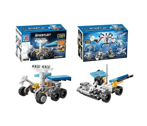 Construction Bricks Space Set Rockets Antennas Robots 2in1 44-54 pcs.