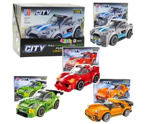 Construction Blocks 2in1 Car Robot Pull-Back Drive 194-216 pcs Mix