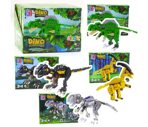 Construction Blocks Set Dinosaur Robot 2in1 153-179 pcs. Mix