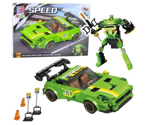 Construction Blocks Car Robot 2in1 Yellow-Green Drive 352 pcs.