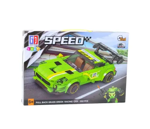 Construction Blocks Car Robot 2in1 Yellow-Green Drive 352 pcs.