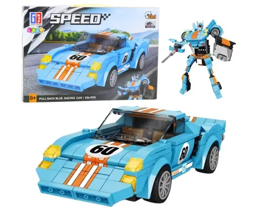 Building Blocks Car Robot 2in1 Orange-Blue Drive 336 pcs.