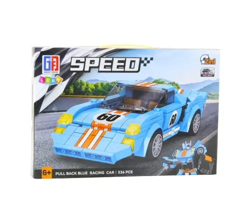 Building Blocks Car Robot 2in1 Orange-Blue Drive 336 pcs.