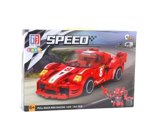 Construction Blocks Car Robot 2in1 Red Drive 341 pcs.