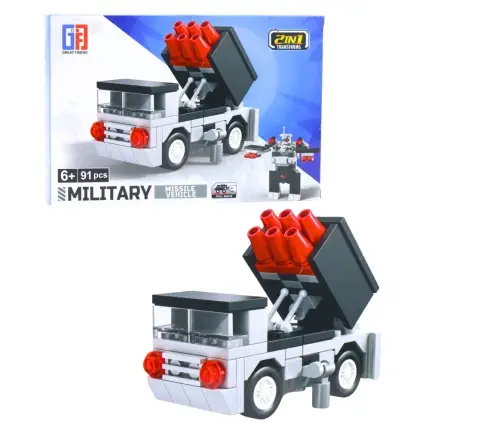 2-in-1 Construction Bricks Military Vehicles Transport Robot