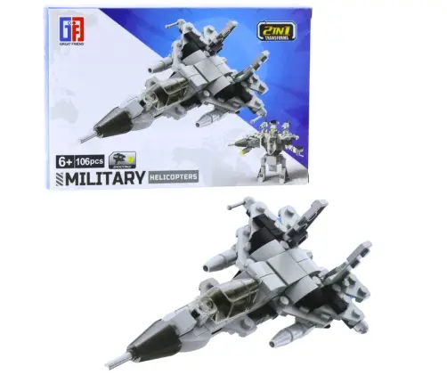 2-in-1 Construction Bricks Military Vehicles Transport Robot