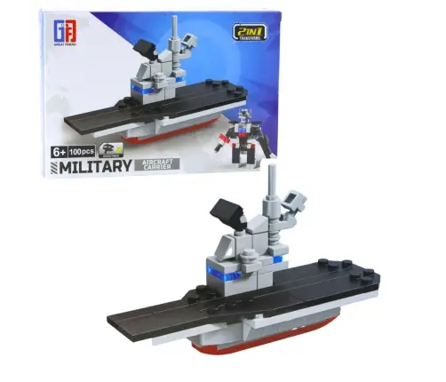 2-in-1 Construction Bricks Military Vehicles Transport Robot