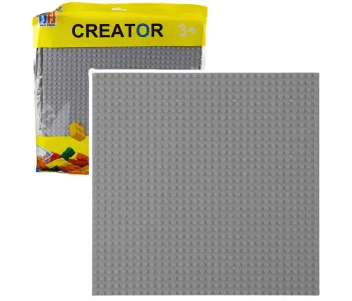 Construction Board for Building Blocks Gray 25.5 x 25.5 cm