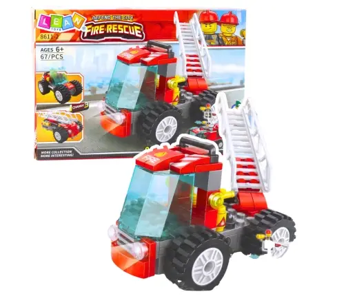 Construction Bricks Fire Truck with Ladder 67 pcs.