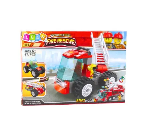 Construction Bricks Fire Truck with Ladder 67 pcs.