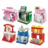 Mini Street Construction Blocks 6in1 Town Shops Buildings 137 pcs.