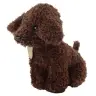 Poodle Dog in Velcro Bag, Cuddly Toy, Dark Brown