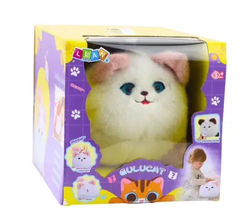 Plush Interactive Kitty Meows Winks Repeats Bottle White