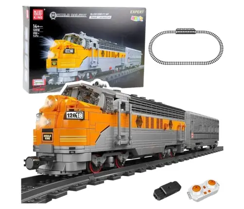 Construction Blocks Gray-Yellow Remote Controlled Train RC 1751 pcs.