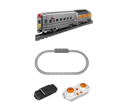 Construction Blocks Gray-Yellow Remote Controlled Train RC 1751 pcs.