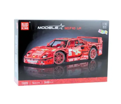 Construction Bricks Sports Car Racing Red 1:10 2688 pcs.