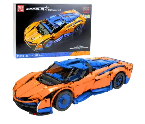 Construction Bricks Sports Car RC Blue and Orange 1883 pcs. Construction Bricks Sports Car RC Blue and Orange 1883 pcs.
