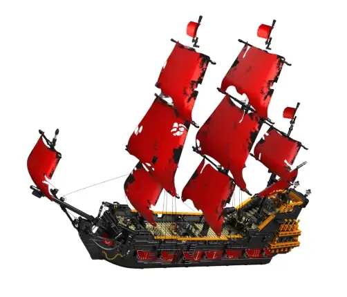 Construction Bricks Pirate Ship Red Sails 3139 pcs.