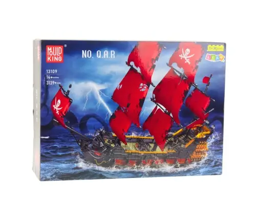 Construction Bricks Pirate Ship Red Sails 3139 pcs.