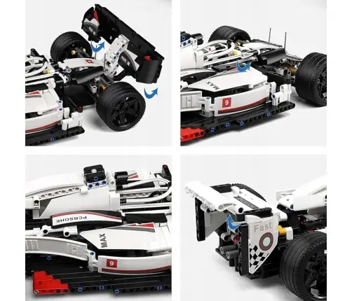 Construction Bricks F1 Race Car White and Red 1235 pcs.