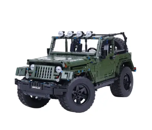 Construction Bricks Off-Road Car Green Khaki 2078 pcs.