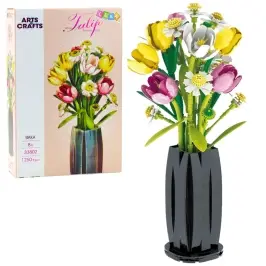 Construction Blocks Bouquet of Tulips in a Vase 1250 pcs.