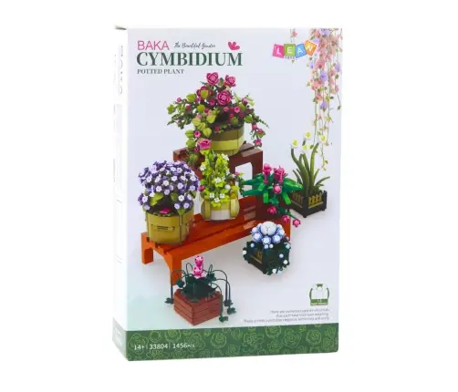 Construction Blocks Flowers in Pots 7 pcs Two Shelves 1446 pcs.