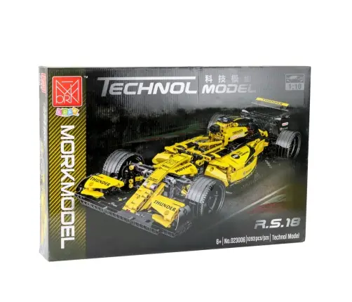 Construction Bricks Race Car R.S.18 Yellow 1:10 1093 pcs.