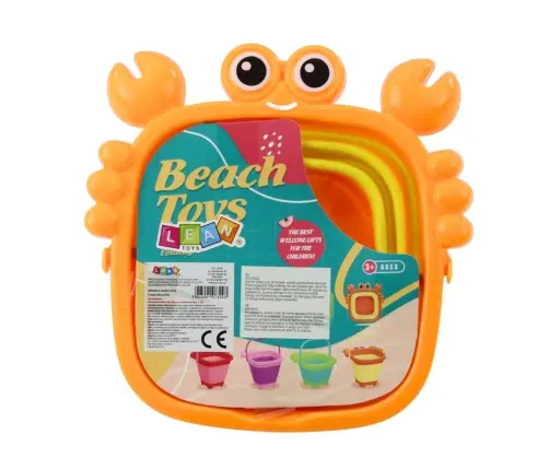 Collapsible Silicone Beach Crab Bucket Orange Collapsible Silicone Beach Crab Bucket Orange