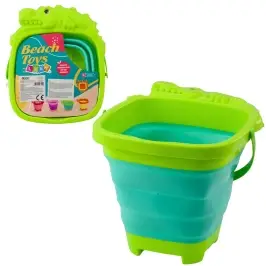 Foldable Silicone Crocodile Beach Bucket Green Foldable Silicone Crocodile Beach Bucket Green