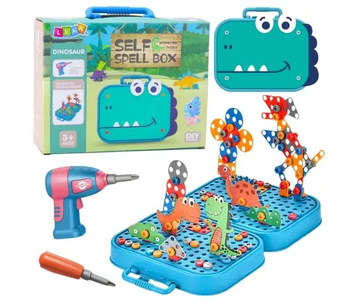 DIY Screwdriver Kit Suitcase Puzzle Dinosaurs Blocks Screwdriver 228 pcs.