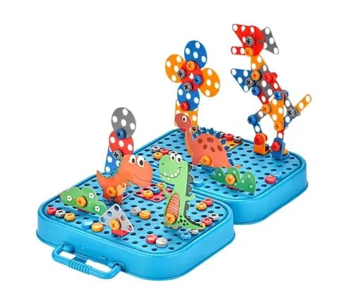 DIY Screwdriver Kit Suitcase Puzzle Dinosaurs Blocks Screwdriver 228 pcs.