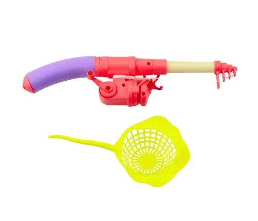 Fishing Set: Crab Table, 10 Fish, Fishing Rod, Strainer, Pink