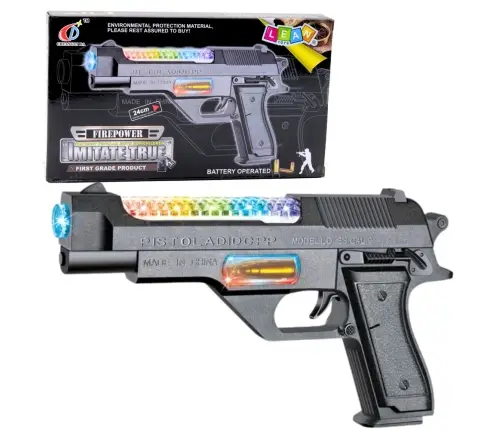 Battery Operated Gun Weapon with Colorful Lights and Sounds 24cm
