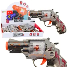 Toy Gun Revolver Magazine With Balls Lights Sounds