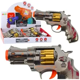 Toy Gun Revolver Rotary Magazine Lights Sounds
