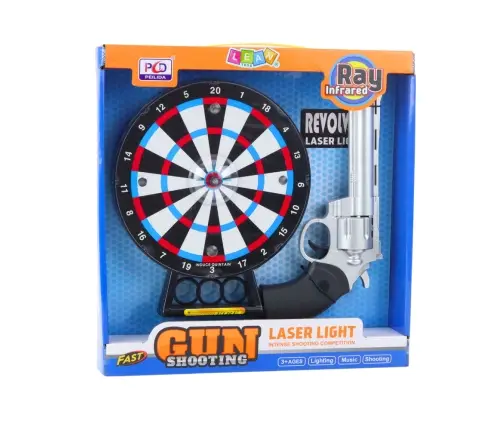 Laser Revolver Pistol Set with Target Shooting Game Lights Sounds
