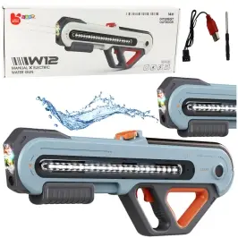 Large Gun Rifle W12 Electric Water LED Gray 60cm