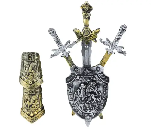 Knight Set 3 Swords Shield Protectors Realistic Decorations Knight Set 3 Swords Shield Protectors Realistic Decorations