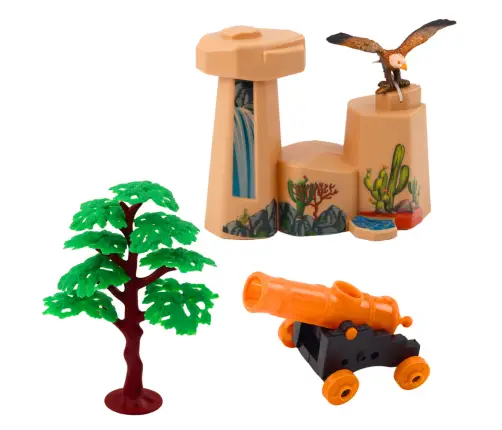 Cowboy Set Figures Wild West Cowboy Boat Cannon