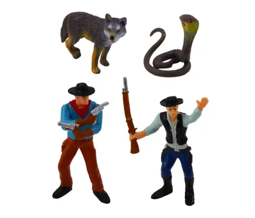 Cowboy Set Figures Wild West Cowboy Boat Cannon