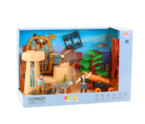 Cowboy Set Figures Wild West Cowboy Boat Cannon