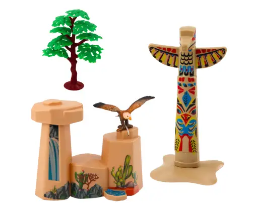 Set of Indian Figures Village Indians Kayak Totem