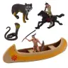 Set of Indian Figures Village Indians Kayak Totem