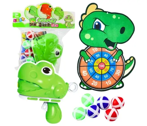 Skill Game Target Shooting Gun Velcro Balls Dinosaur
